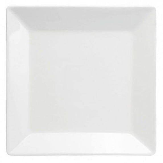 9.875 in. Bright White Ware Square Plate