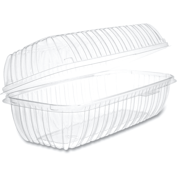 9.88 x 5 x 3.5 Inch Plastic Hoagie Container with Lid (25)