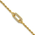 thumbnail image 1 of 9.88mm 925 Sterling Silver Gold Plated Polished Cubic Zirconia With 1.5inch Extension Bracelet 7 Inch Link Bracelet for, 1 of 2