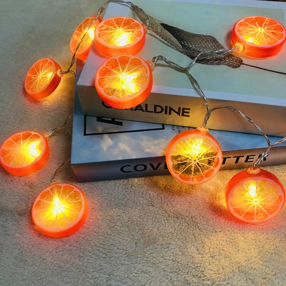 9.8FT 20LEDs Orange Lemon String Lights Battery Powered Summer Lemon Decor Night Lights for Kitchen,Party,Wedding,Festival,Home Decorations