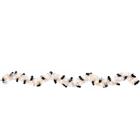 9.8FT Halloween Decorative Garland with LED Lights Dual-Mode Steady & Flashing Spooky Tinsel Vine for Fireplace Mantel Staircase Entryway Home Indoor Party Decoration
