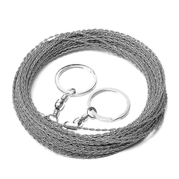 9.8Feet Stainless Steel Rope Saw Portable Wire Saw for Camping Hiking Survival