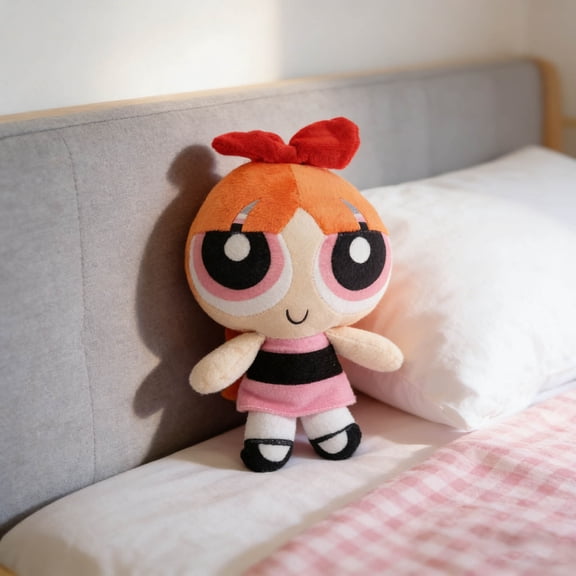 9.8In Blossom Plush Cute Red Bow Cartoon Character Stuffed Doll Soft Toy(Orange-9.8In)