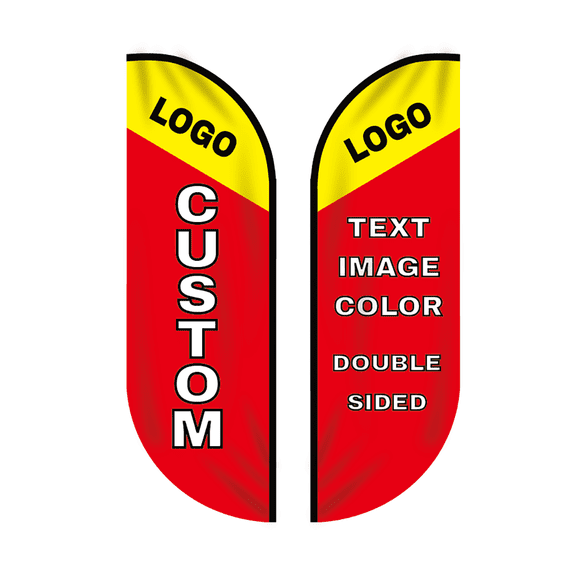 9.8ft / 3.0m Custom Feather Flag Kit with Poles Outdoor for Retail