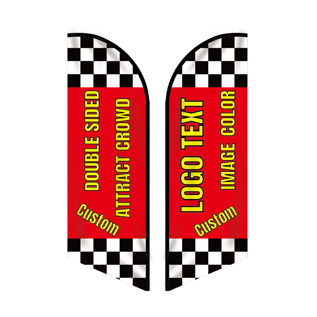 9.8ft / 3.0m Custom Feather Flag Kit with Poles Outside for Store