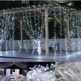 thumbnail image 1 of 9.8ft*9.8ft Window Curtain Icicle String Lights with Remote & Timer, 300 LED Fairy Twinkle Lights with 8 Modes Christmas Lights Fits for Bedroom Wedding Party Backdrop Outdoor Indoor Wall Decoration, 1 of 8