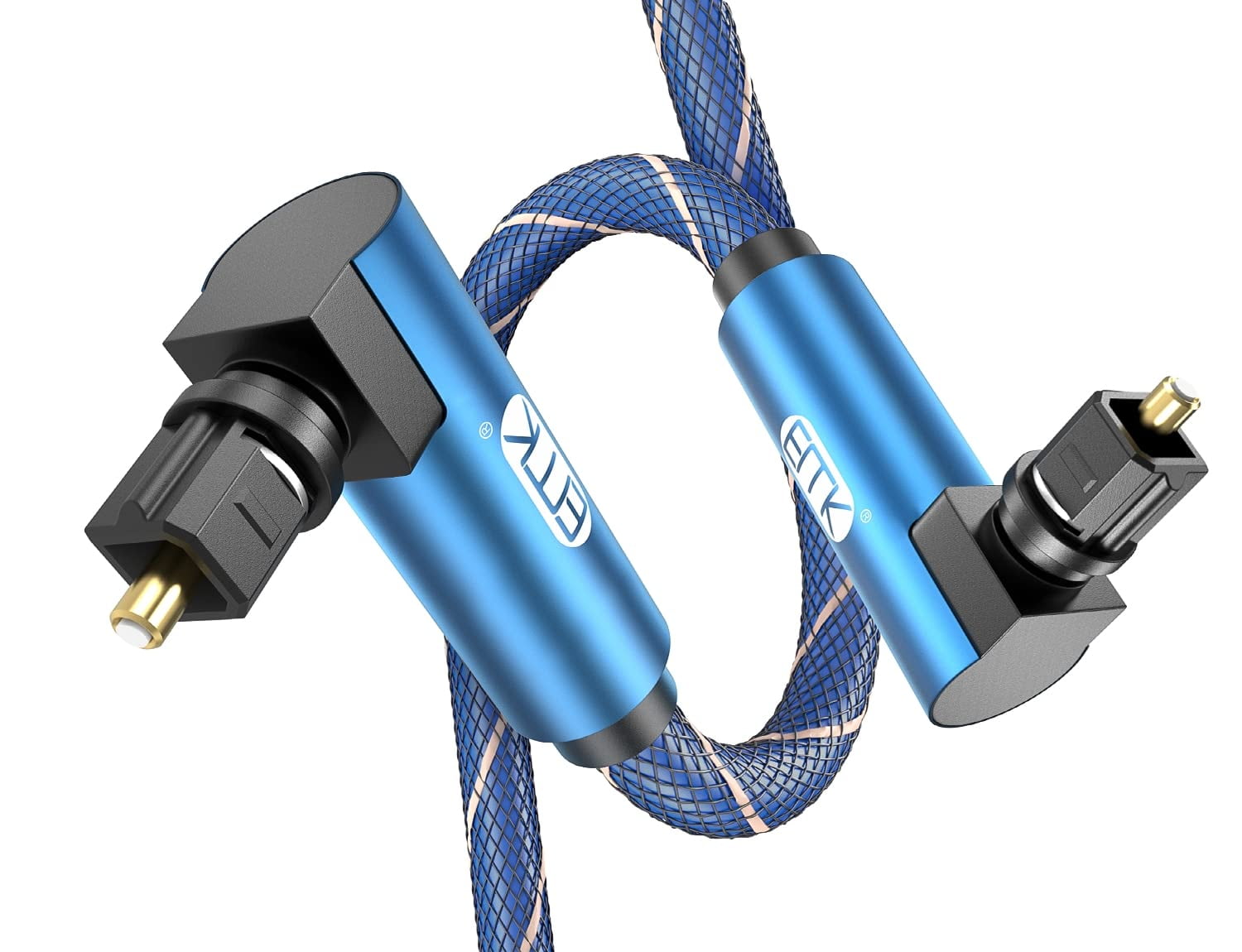 "9.8ft 90 Degree Swivel Optical Audio Cable for Home Theater, Sound Bar