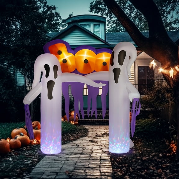 9.8ft White Ghost Yard Decorations, Horror Glowing Ghost Decorations, Suitable for Halloween Decorations, Yard, Outdoor