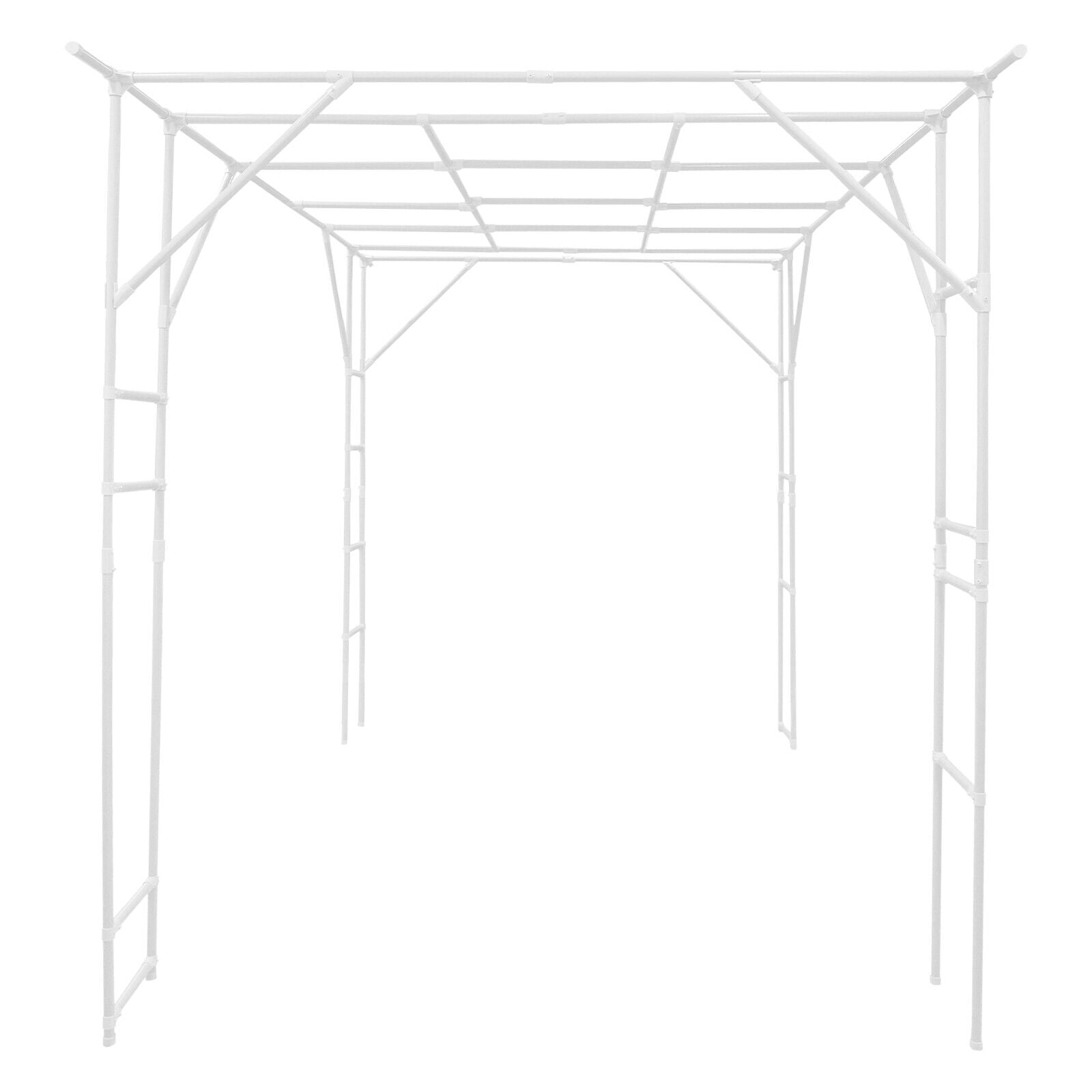 9.8ft White Steel Plant Trellis - Heavy Duty Garden Climbing Stand for Tomatoes, Cucumbers & Vines