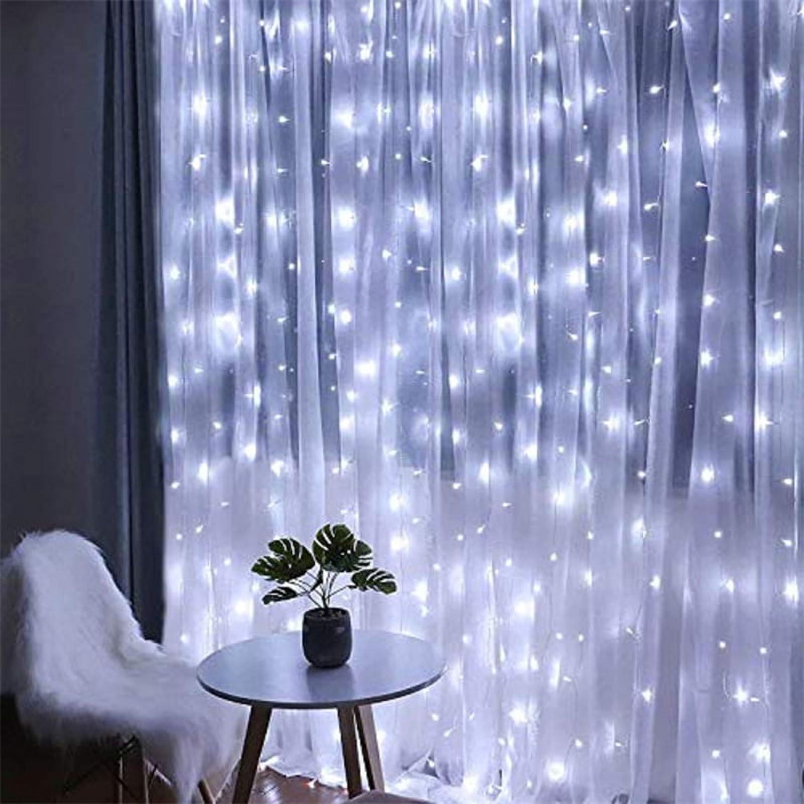 9.8ft LED Curtain Lights with Remote, 300 LED USB Starry String Light ...
