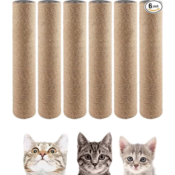 9.8in Cat Tree Scratching Post Replacement Parts for Indoor Cats Tower Rope Scratch Poles Refill Sisal Pole Part for Refurbishment Accessories Spare,Yellow