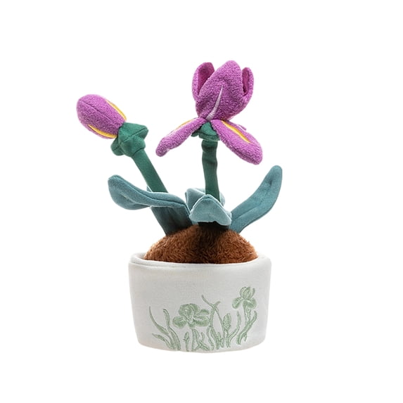 9.8in Potted Flower Plant Plush Toy, Soft Stuffed Sunflower Figure for Desktop Decoration, Adorable Faux Greenery Doll, Garden Themed Home Office Decor Accent