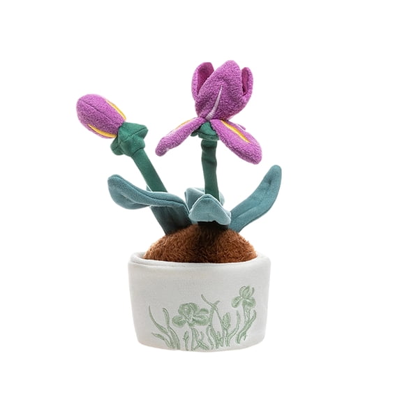 9.8in Potted Flower Plant Plush Toy, Soft Stuffed Sunflower Figure for Desktop Decoration, Adorable Faux Greenery Doll, Garden Themed Home Office Decor Accent