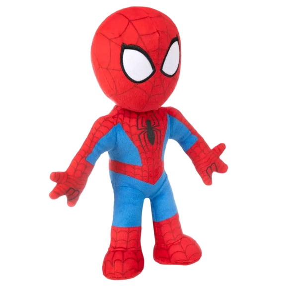 9.8in Standing Spider Hero Plush Doll Classic Red Blue Suit Soft Stuffed Action Figure Character Toy Desktop Display Accent Holiday Present