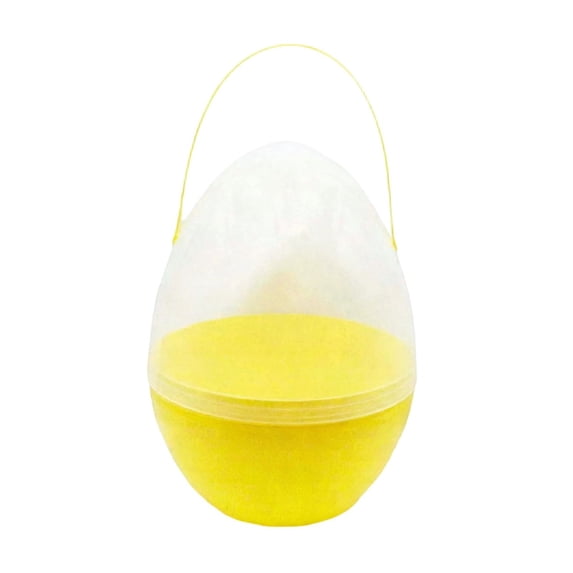9.8in Transparent Easter Eggs with Handles Giant Clear Fillable Empty Blank Easter Egg for Easter Hunt Decoration