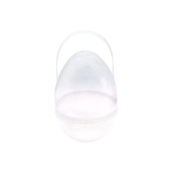 9.8in Transparent Easter Eggs with Handles Giant Clear Fillable Empty Blank Easter Egg for Easter Hunt Decoration
