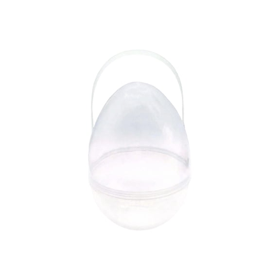 9.8in Transparent Easter Eggs with Handles Giant Clear Fillable Empty Blank Easter Egg for Easter Hunt Decoration