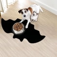 thumbnail image 1 of 9.8x16.9 Inch Bat Shape Pet Mats for Food and Water Dog Cat Food Mats Pet Feeding Mat Anti-Slip No Stains Quick Dry Floors Waterproof Placemat Pet Food Bowl Mat Halloween Decorations (Black), 1 of 6