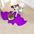 thumbnail image 1 of 9.8x16.9 Inch Bat Shape Pet Mats for Food and Water Dog Cat Food Mats Pet Feeding Mat Anti- No Stains Quick Dry Floors Waterproof Placemat Pet Food Bowl Mat Halloween Decorations (Purple), 1 of 6