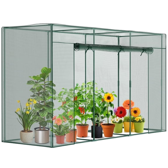 ROMUCHE Crop Cages, 9.8x3.2x5.9ft Square Gardening Cages Plant Protectors with Frame & Zipper Raised Bed Cover for Plants Vegetable Flower