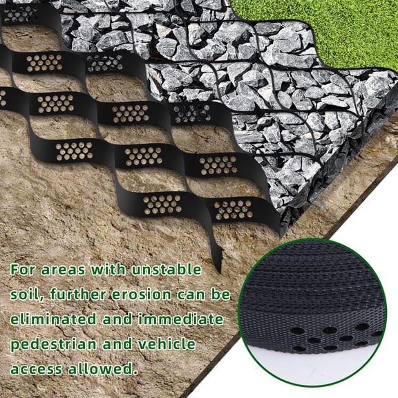 9.8x32.8ft Gravel Ground Grid - 2 Inch Thick Geo Grid Driveway Stabilization Grid for Parking Slopes Landscaping