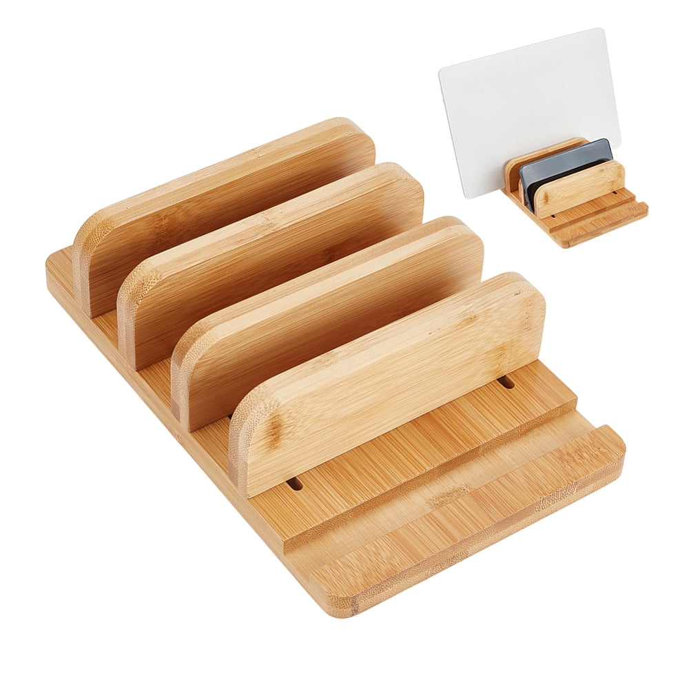 9.8x6.3x2.5 Inch Vertical Laptop Stand Wooden Desk Stand with Wide Compatibility & DIY Assembly Kit Adjustable Dock Laptop Holder for Pad Phone Tablet