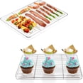 thumbnail image 1 of 9.8x7.5x0.6In Baking Cooling Rack,Heavy Duty Grilling Rack for Home,Oven Safe,Set of 2 Stainless Steel Roasting Drying Brace for Chicken Wings,Turkey, 1 of 6