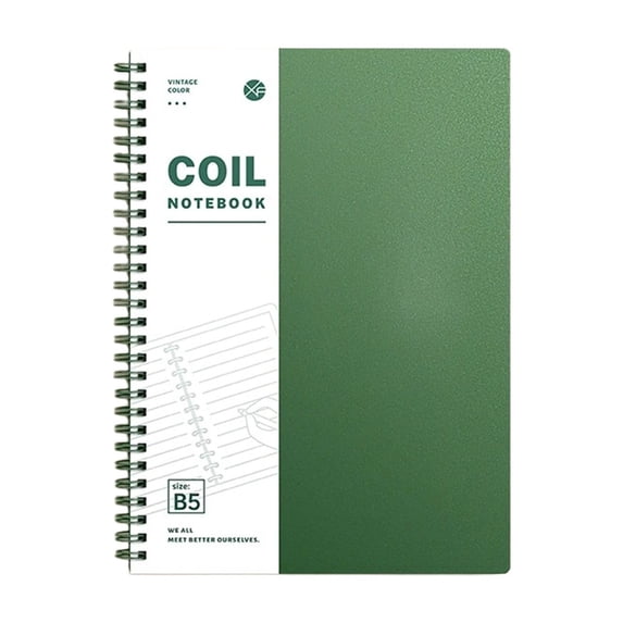 9.8x7in B5 Spiral Notebook Thick Note Taking Journal Professional Planner(Green)