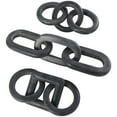 thumbnail image 1 of 9", 9", 13"W Black Marble 3 Link Chain Sculpture with Various Shapes and Sizes, by DecMode (3 Count), 1 of 7