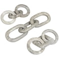 thumbnail image 1 of 9", 9", 13"W Gray Marble Handmade Geometric 3 Link Chain Sculpture with Various Shapes, by DecMode (3 Count), 1 of 7