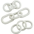 thumbnail image 1 of 9", 9", 13"W White Marble Geometric 3 Link Chain Sculpture with Various Shapes, by DecMode (3 Count), 1 of 7