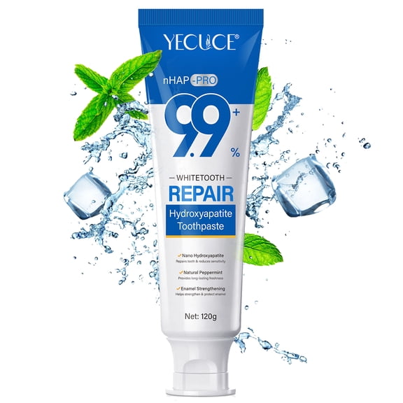 9.9% Hydroxyapatite Toothpaste, Nano Hydroxyapatite Toothpaste, Teeth Whitening, Enamel Strength, Peppermint Flavor