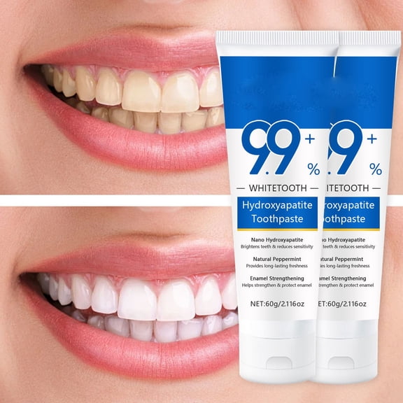 9.9% Hydroxyapatite Toothpaste – Nano Hydroxyapatite Whitening Toothpaste for Enamel Protection & Tooth Strengthening, Fluoride-Free Probiotic Formula with Gentle Mint Flavor & Fresh Breath