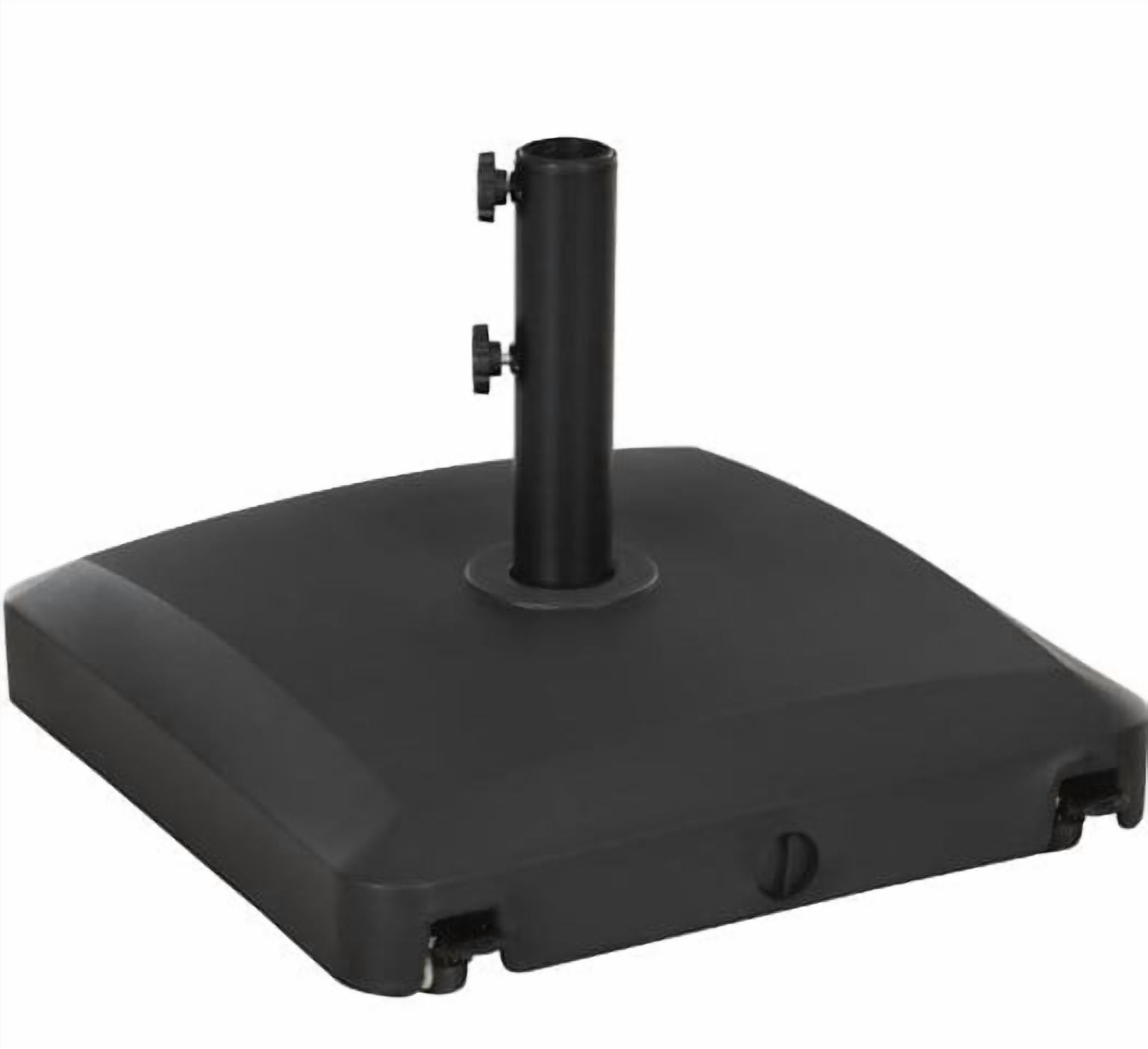 9.9 lb. Metal Square Patio Umbrella Base in Black  Umbrella Stand w/4 Wheels for Garden, Backyard, Lawn, Poolside