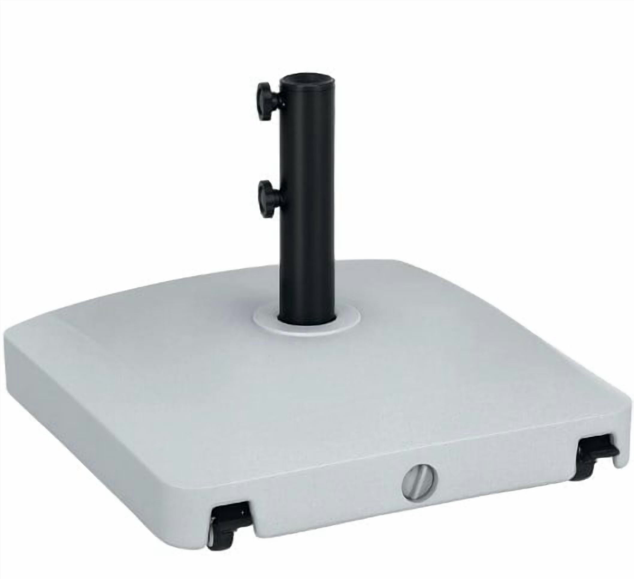 9.9 lb. Metal Square Square Patio Umbrella Base in Gray Umbrella Stand Holder w/4 Wheels for Garden, Backyard, Poolside
