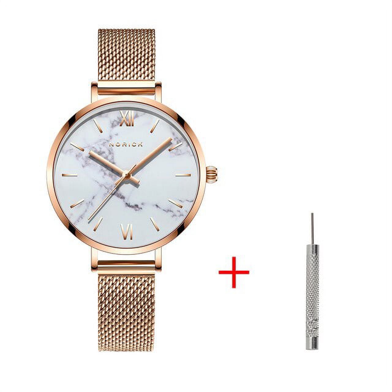 Women Rose Gold Green Analog Quartz Petal Casual Bracelet Simulated Luxury Watch Light Luxury Minimalist Women main image 4