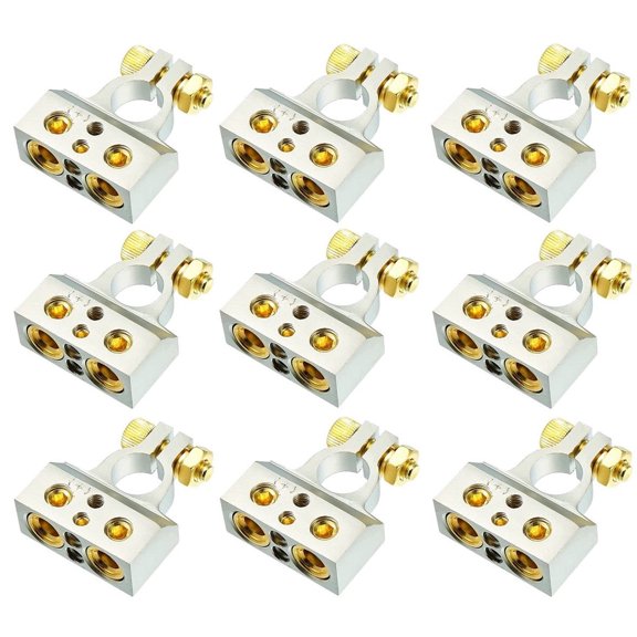 9 Absolute BTC300P 0/2/4/6/8 AWG Single Positive Power Battery Terminal Connectors Chrome