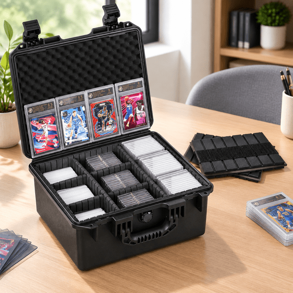 9 Adj-Zones/ Fits H≤5.6" Card&Sleeve Craft & Hobby Storage Case