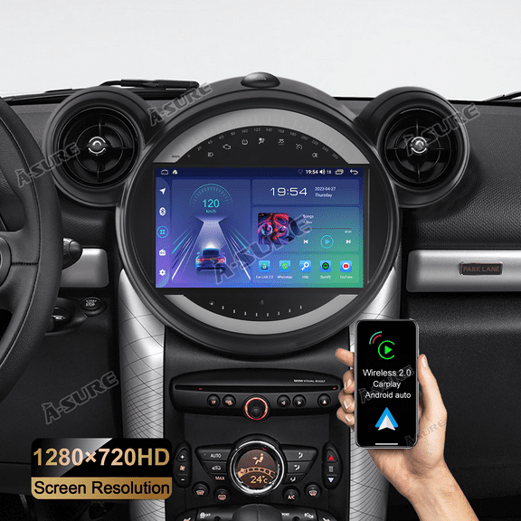 9" Android 13 Car Radio Stereo for BMW Mini Cooper Countryman Paceman Clubman, 2+32GB Wireless CarPlay Android Auto GPS Navi Wi-Fi Bluetooth SWC DSP USB