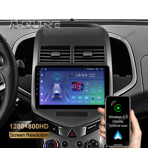 9" Android 13 Car Radio Stereo for Chevrolet Aveo Chevy Sonic 2012-2016, Wireless CarPlay Android Auto GPS Nav WiFi Bluetooth DSP RDS SWC 2+32GB