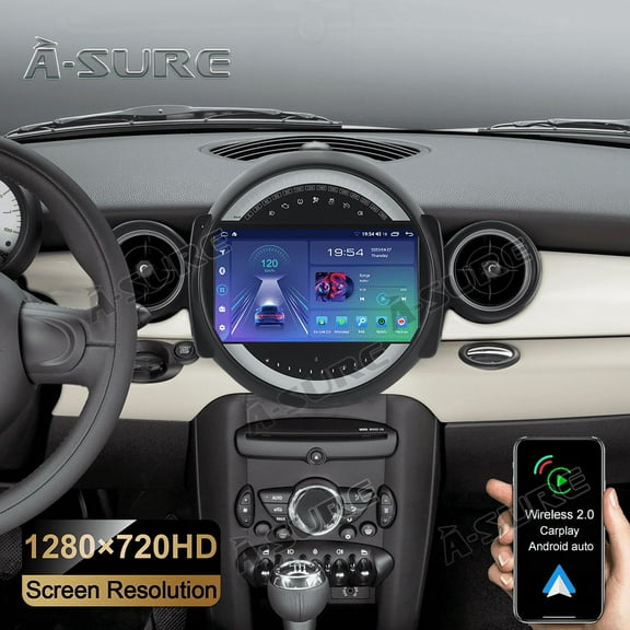 9" Android 13 Wireless CarPlay Car Radio Stereo for BMW Mini Cooper Clubman Hatch/Hardtop Roadster GPS WiFi Bluetooth DSP SWC 2+32GB