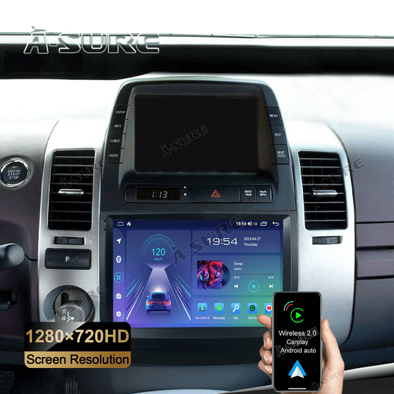9" Android 13 Wireless CarPlay Car Radio Stereo for Toyota Prius 2004-2009 GPS Nav WiFi Bluetooth DSP USB SWC 2+32GB