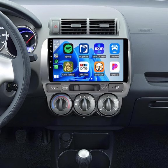 9" Android 14 Car Stereo Fit for Honda Fit/Jazz 2004-2010 (Left-Hand Drive Manual Version), 4+64GB, Built-in Wireless CarPlay & Android Auto, AHD Backup Camera & Microphone Included