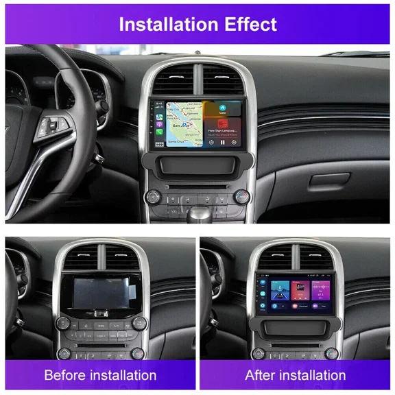 9" Android 15 Car Stereo for Chevrolet Malibu 2011-2015, 2+64GB, Wireless CarPlay & Android Auto, Built-in GPS Navigation, Steering Wheel Control, Mirror Link, WiFi/Bluetooth