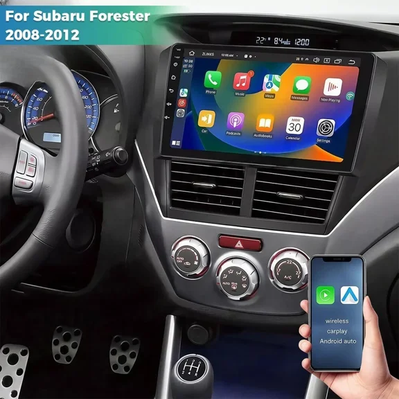 9" Android 15 Car Stereo for Subaru Forester 2008-2012, 2+64GB, Wireless CarPlay & Android Auto, Built-in GPS Navigation, Split Screen, SWC, WiFi/Bluetooth