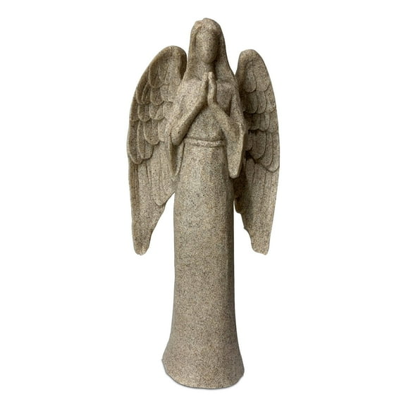 9'' Angel Standing in Prayer Statuette with Outstretched Wings Beige Angel Figurines Remembrance Gifts
