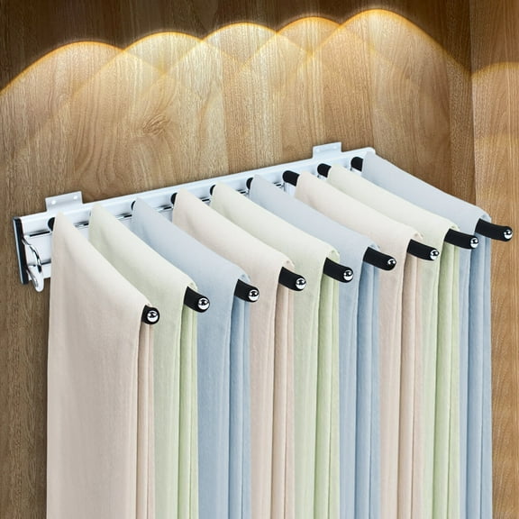 9 Arms Slide Out Pants Storage Holder Pull Out Trouser Rack Closet Pants Hanger