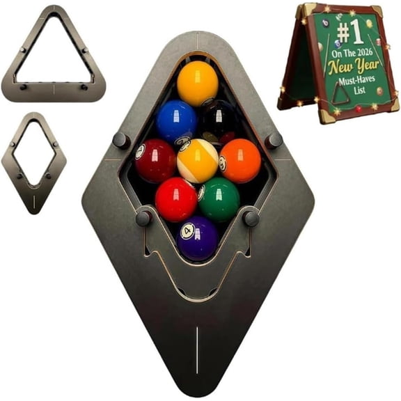 9-Ball/Black 8 Style, Precision Billiard Rack, Consistent Tight Rack Tool for Ball Pool Tables, Professional Pool Accessories