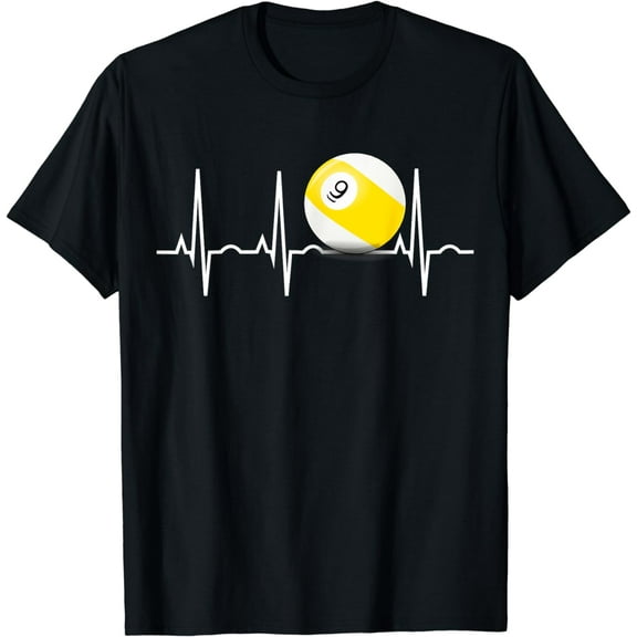 9 Ball Shirt - Pool Player Nine Ball Heartbeat Gift T-Shirt