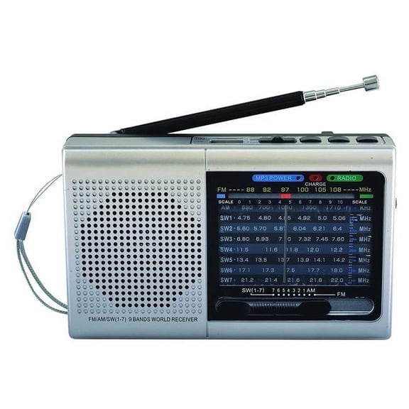 9 Band Bluetooth, Micro SD Card & USB, Silver